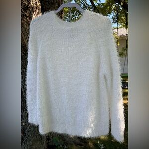 Joan Vass White Cozy Sweater Size L